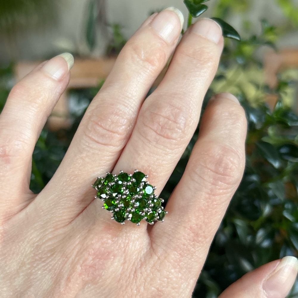 Sterling Silver and Chrome Diopside Ring - Picture 2 of 6